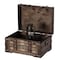 Vintiquewise Wooden Brown Storage Trunk with Faux Leather Straps and Handles, Small QI004334.S - alternate 1